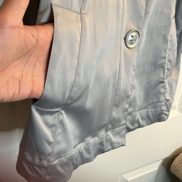 Taylor Brooke Canada blazer Women 10 silver ruffle 3/4 sleeve special occasion - Picture 4 of 10